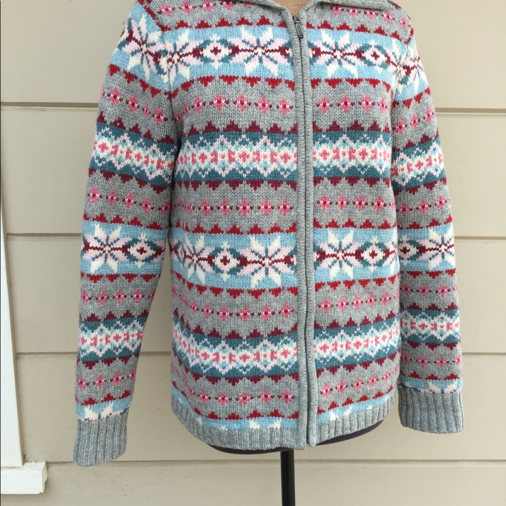 Lambswool Sweater, zipper front, like new